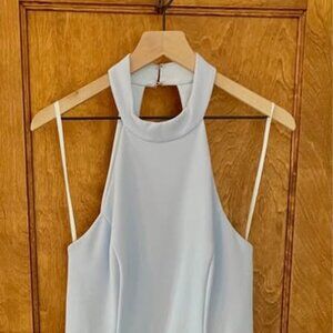 Pastel Blue Open Back Dress
